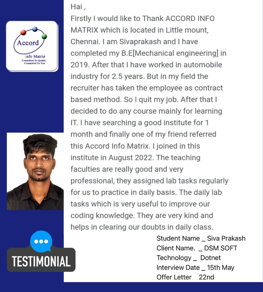 Dot Student Testimonial